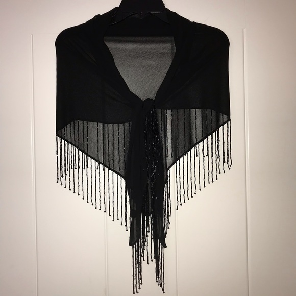 Baar & Beards Accessories - Baar & Beards Beaded Sheer Wrap Shawl Triangle